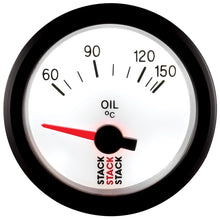 画像をギャラリービューアに読み込む, Autometer Stack 52mm 60-150 Deg C M10 Male Electric Oil Temp Gauge - White