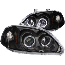 画像をギャラリービューアに読み込む, ANZO 1996-1998 Honda Civic Projector Headlights w/ Halo Black