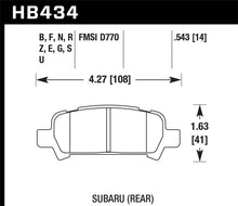 画像をギャラリービューアに読み込む, Hawk 02-03 WRX / 05-08 LGT D770 HPS Street Rear Brake Pads