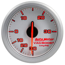 画像をギャラリービューアに読み込む, Autometer Airdrive 2-1/6in Boost/Vac Gauge 30in HG/30 PSI - Silver