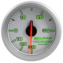画像をギャラリービューアに読み込む, Autometer Airdrive 2-1/6in Boost/Vac Gauge 30in HG/30 PSI - Silver