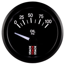 画像をギャラリービューアに読み込む, Autometer Stack Instruments 52mm 0-100 PSI 1/8in NPTF Electronic Oil Pressure Gauge - Black