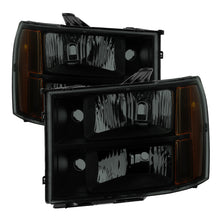 画像をギャラリービューアに読み込む, xTune GMC Sierra 07-13 Crystal Headlights Black Smoked HD-JH-GSIE07-AM-BSM