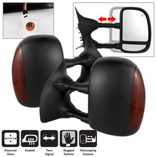 画像をギャラリービューアに読み込む, xTune Ford Superduty 02-07 Manual Extendable Power Heated Adjust Mirror Amber MIR-FDSD99S-PW-AM-SET