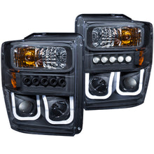 画像をギャラリービューアに読み込む, ANZO 2008-2010 Ford F-250 Projector Headlights w/ U-Bar Black