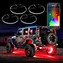 画像をギャラリービューアに読み込む, XK Glow Wheel Ring Light Kit w/ Dual-Mode Dash Mount Controller 4PC 15In