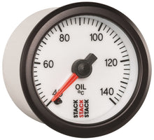 画像をギャラリービューアに読み込む, Autometer Stack 52mm 40-140 Deg C 1/8in NPTF Male Pro Stepper Motor Oil Temp Gauge - White