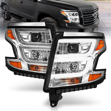 画像をギャラリービューアに読み込む, ANZO 2015-2020 Chevy Tahoe Projector Headlights Plank Style Chrome w/DRL