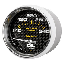 画像をギャラリービューアに読み込む, Autometer Marine Carbon Fiber Electric Oil Temperature Gauge 2-5/8in 140-300 Deg F