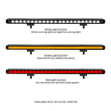 画像をギャラリービューアに読み込む, Go Rhino Xplor Flash Series Sgl Multi Function LED Light Bar (Track Mount) 10in. - Blk
