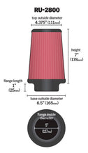 画像をギャラリービューアに読み込む, K&amp;N Filter Universal Rubber Filter 5 inch Flange 6 1/2 inch Base 4 3/8 inch Top 7 inch Height
