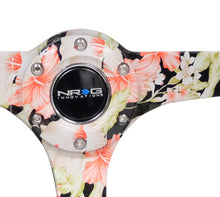 画像をギャラリービューアに読み込む, NRG Reinforced Steering Wheel (350mm / 3in. Deep) Blk Suede Floral Dipped w/ Blk Baseball Stitch