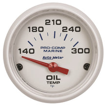 画像をギャラリービューアに読み込む, Autometer Marine White Ultra-Lite 2-1/16in Electric Oil Temperature Gauge 140-300 Deg F
