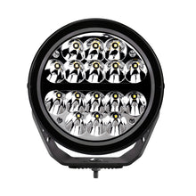 画像をギャラリービューアに読み込む, Go Rhino Xplor Blackout Series Round LED Driving Light w/DRL (Surface/Threaded Stud Mnt) 7in. - Blk