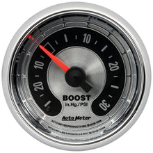 画像をギャラリービューアに読み込む, Autometer American Muscle 2-1/16in Full Sweep Mechanical 30 In Hg Vac/30PSI Boost Vacuum Gauge