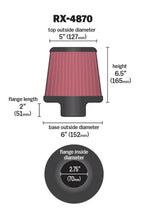 画像をギャラリービューアに読み込む, K&amp;N Filter Universal X Stream Clamp-On 2 3/4 inch Flange 6 inch Base  5 inch Top 6 1/2 inch Height