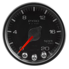 画像をギャラリービューアに読み込む, Autometer Spek-Pro Gauge Pyro. (Egt) 2 1/16in 2000f Stepper Motor W/Peak &amp; Warn Blk/Blk