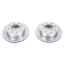 画像をギャラリービューアに読み込む, Power Stop 11-21 GMC Sierra 3500 HD Front Drilled &amp; Slotted Rotor - Pair