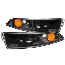 画像をギャラリービューアに読み込む, ANZO 1993-2002 Chevrolet Camaro Euro Parking Lights Black w/ Amber Reflector