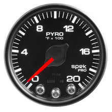 画像をギャラリービューアに読み込む, Autometer Spek-Pro Gauge Pyro. (Egt) 2 1/16in 2000f Stepper Motor W/Peak &amp; Warn Blk/Blk