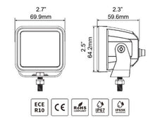 画像をギャラリービューアに読み込む, Go Rhino Xplor Blackout Series Cube LED Spot Light Kit (Surface/Threaded Stud Mnt) 2x2 - Blk (Pair)