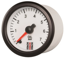 画像をギャラリービューアに読み込む, Autometer Stack 52mm 0-7 Bar M10 Male Pro Stepper Motor Oil Pressure Gauge - White
