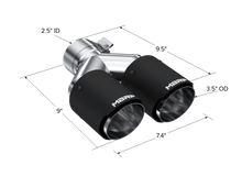 画像をギャラリービューアに読み込む, MBRP Universal Carbon Fiber Dual Tip 3.5in OD/2.5in Inlet
