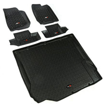 画像をギャラリービューアに読み込む, Rugged Ridge Floor Liner Front/Rear/Cargo Black 2007-2010 Jeep Wrangler JK 2 Dr