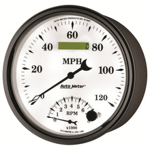 画像をギャラリービューアに読み込む, AutoMeter Gauge Tach/Speedo 5in. 120MPH &amp; 8K RPM Elec. Program Old Tyme White II