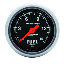 画像をギャラリービューアに読み込む, Autometer Sport-Comp 52mm 15PSI Electronic Fuel Pressure Gauge
