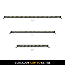 画像をギャラリービューアに読み込む, Go Rhino Xplor Blackout Combo Series Sgl Row LED Light Bar w/Amber (Side/Track Mount) 39.5in. - Blk