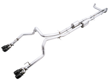 画像をギャラリービューアに読み込む, AWE Tuning 4th Gen GM 1500 6.2L 0FG Cat-Back Split Rear Exit (w/ Bumper Cutouts) - Quad Diamond Tips