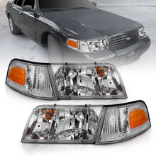 画像をギャラリービューアに読み込む, ANZO 1998-2005 Ford Crown Victoria Crystal Headlight Chrome With Bumper Light (OE)