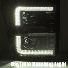画像をギャラリービューアに読み込む, AlphaRex 11-16 Ford F-350 SD LUXX LED Proj Headlights Plank Style Black w/Activ Light/Seq Signal