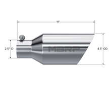 画像をギャラリービューアに読み込む, MBRP Universal Tip 4.5 O.D. Dual Walled Angled Rolled End 2.5 Inlet 12in Length - T304