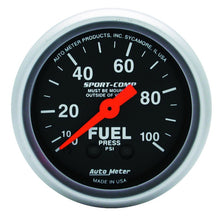 画像をギャラリービューアに読み込む, Autometer Sport-Comp 52mm 0-100 PSI Mechanical  Fuel Pressure Gauge