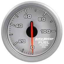 画像をギャラリービューアに読み込む, Autometer Airdrive 2-1/6in Fuel Pressure Gauge 0-100 PSI - Silver