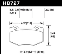 画像をギャラリービューアに読み込む, Hawk DTC-30 2015 Chevy Corvette Z06 Rear Race Brake Pads