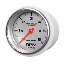 画像をギャラリービューアに読み込む, Autometer Marine Silver Ultra-Lite Gauge 3-3/8in Tachometer 6K RPM