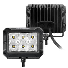 画像をギャラリービューアに読み込む, Go Rhino Xplor Bright Series Rectangle LED Flood Light Kit (Surface/Thread Std Mnt) 4x3 - Blk (Pair)