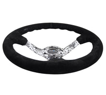 画像をギャラリービューアに読み込む, NRG Reinforced Steering Wheel (350mm / 3in. Deep) Blk Suede w/Hydrodipped Digi-Camo Spokes