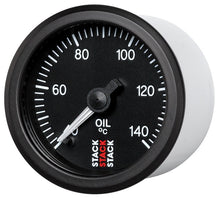 画像をギャラリービューアに読み込む, Autometer Stack 52mm 40-140 Deg C 1/8in NPTF Male Pro Stepper Motor Oil Temp Gauge - Black