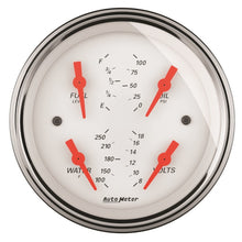画像をギャラリービューアに読み込む, AutoMeter Gauge Quad 3-3/8in. 0 Ohm(e) to 90 Ohm(f)Elec Arctic White