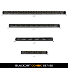 画像をギャラリービューアに読み込む, Go Rhino Xplor Blackout Combo Series Dbl Row LED Light Bar w/Amber (Side/Track Mount) 40in. - Blk