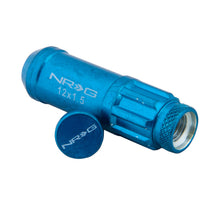 画像をギャラリービューアに読み込む, NRG 700 Series M12 X 1.5 Steel Lug Nut w/Dust Cap Cover Set 21 Pc w/Locks &amp; Lock Socket - Blue