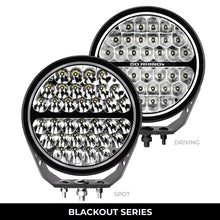 画像をギャラリービューアに読み込む, Go Rhino Xplor Blackout Series Round Single LED Spot Light Kit w/DRL (Surface Mount) 9in. - Blk