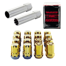 画像をギャラリービューアに読み込む, McGard SplineDrive Tuner 4 Lug Install Kit w/Locks &amp; Tool (Cone) M12X1.5 / 13/16 Hex - Gold