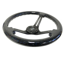 画像をギャラリービューアに読み込む, NRG Reinforced Steering Wheel (350mm / 3in. Deep) Black Multi Color Flake Wood w/ Black Matte Center