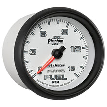 画像をギャラリービューアに読み込む, Autometer Phantom II 2-5/8in 0-15PSI Mechanical Fuel Pressure Gauge