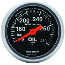 画像をギャラリービューアに読み込む, Autometer Sport-Comp 52.4mm 140-280 Deg F Mech Oil Temp Gauge